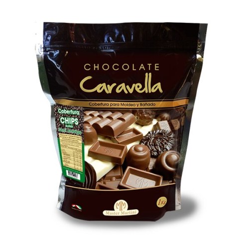 Chocolate Caravella Cobertura Chips Gotitas Semi Amargo 1kg